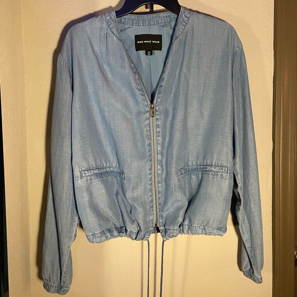 Soft jean bomber jacket